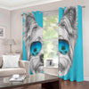 Yorkshire Terrier With Sunglasses Print Extra Wide Grommet Curtains