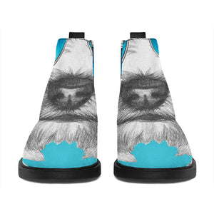 Yorkshire Terrier With Sunglasses Print Flat Ankle Boots