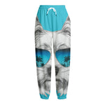 Yorkshire Terrier With Sunglasses Print Fleece Lined Knit Pants