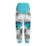 Yorkshire Terrier With Sunglasses Print Fleece Lined Knit Pants