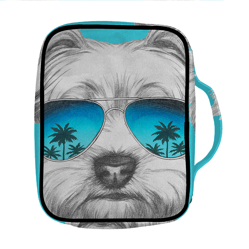 Yorkshire Terrier With Sunglasses Print Front Pocket Bible Bag