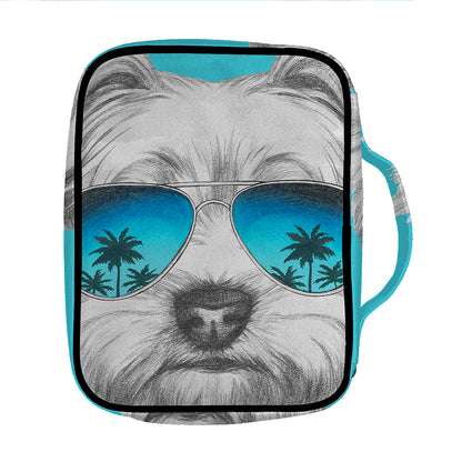 Yorkshire Terrier With Sunglasses Print Front Pocket Bible Bag