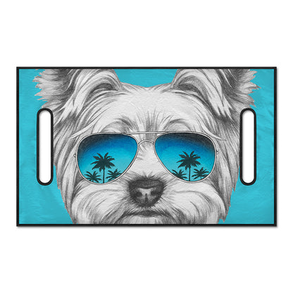 Yorkshire Terrier With Sunglasses Print Golf Cart Seat Cover