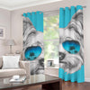 Yorkshire Terrier With Sunglasses Print Grommet Curtains