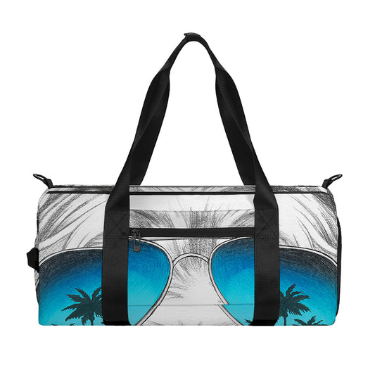 Yorkshire Terrier With Sunglasses Print Gym Bag