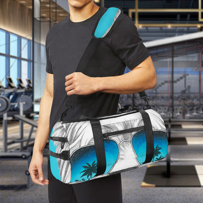 Yorkshire Terrier With Sunglasses Print Gym Bag