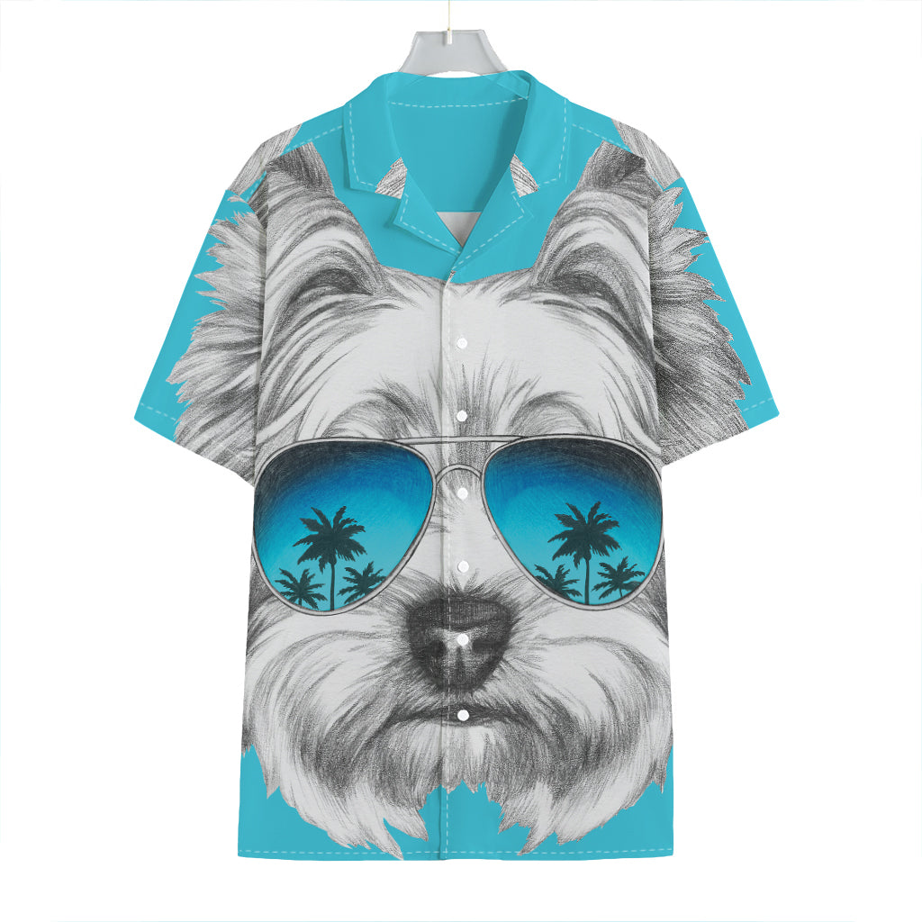 Yorkshire Terrier With Sunglasses Print Hawaiian Shirt