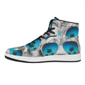Yorkshire Terrier With Sunglasses Print High Top Leather Sneakers