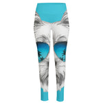 Yorkshire Terrier With Sunglasses Print High-Waisted Pocket Leggings