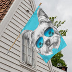 Yorkshire Terrier With Sunglasses Print House Flag