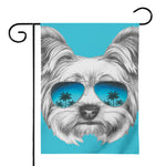Yorkshire Terrier With Sunglasses Print House Flag