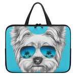 Yorkshire Terrier With Sunglasses Print Laptop Sleeve With Handle