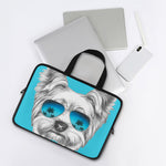 Yorkshire Terrier With Sunglasses Print Laptop Sleeve With Handle