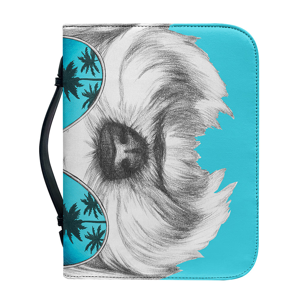 Yorkshire Terrier With Sunglasses Print Leather Bible Cover