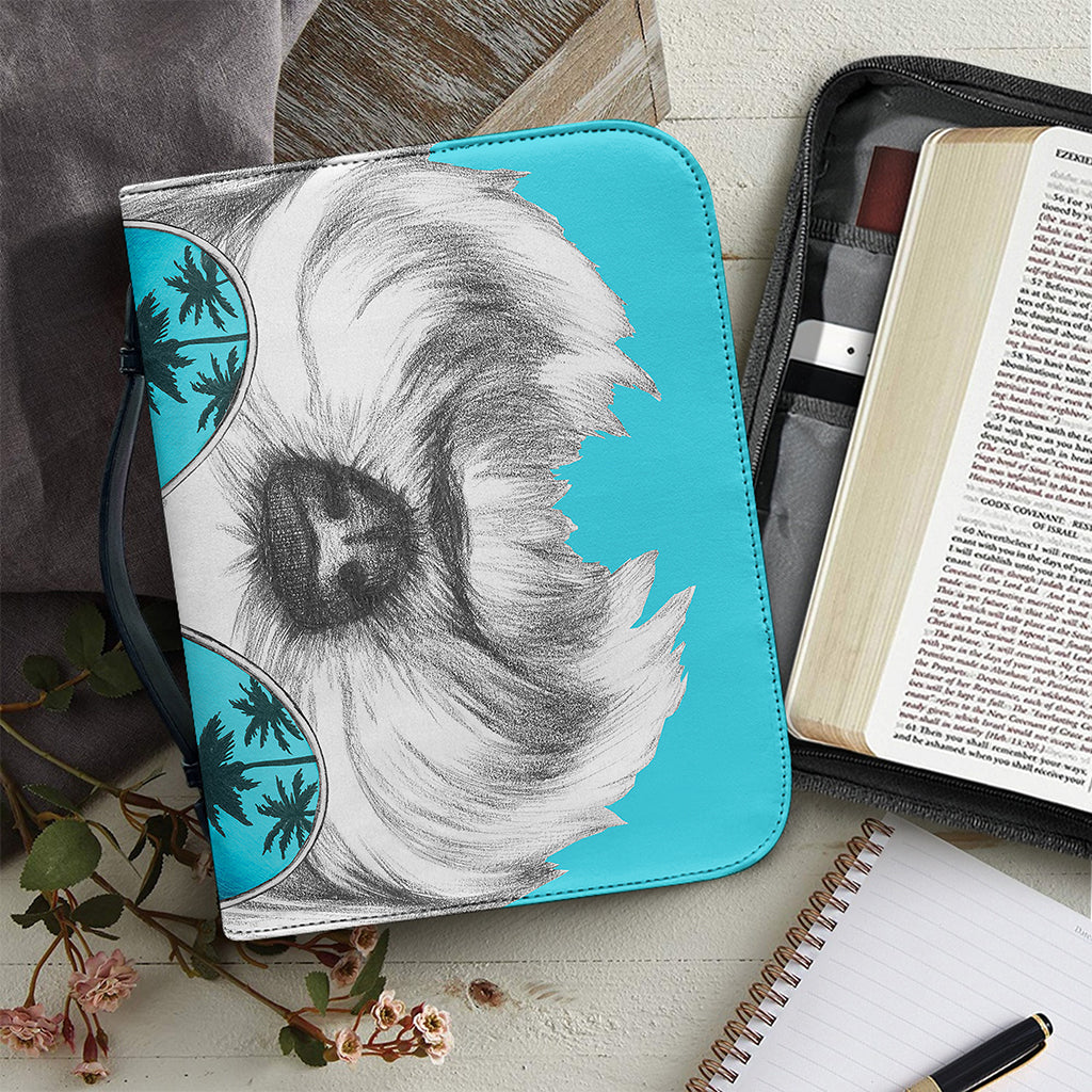 Yorkshire Terrier With Sunglasses Print Leather Bible Cover