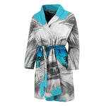 Yorkshire Terrier With Sunglasses Print Men's Bathrobe