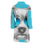 Yorkshire Terrier With Sunglasses Print Men's Bathrobe