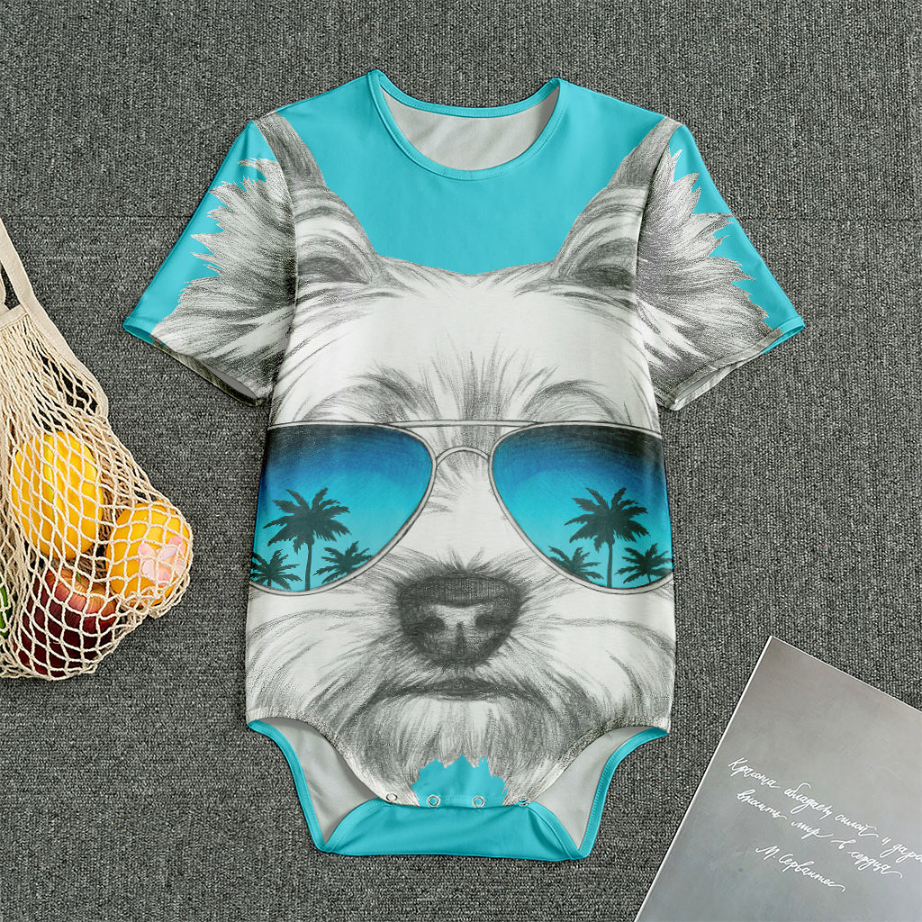 Yorkshire Terrier With Sunglasses Print Men's Bodysuit