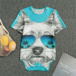 Yorkshire Terrier With Sunglasses Print Men's Bodysuit