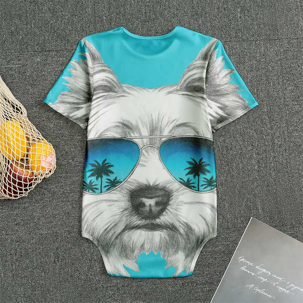 Yorkshire Terrier With Sunglasses Print Men's Bodysuit