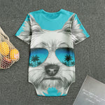 Yorkshire Terrier With Sunglasses Print Men's Bodysuit