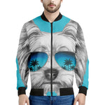 Yorkshire Terrier With Sunglasses Print Men's Bomber Jacket
