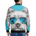 Yorkshire Terrier With Sunglasses Print Men's Bomber Jacket