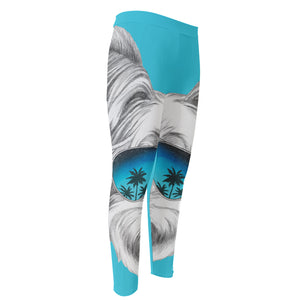 Yorkshire Terrier With Sunglasses Print Men's Compression Pants