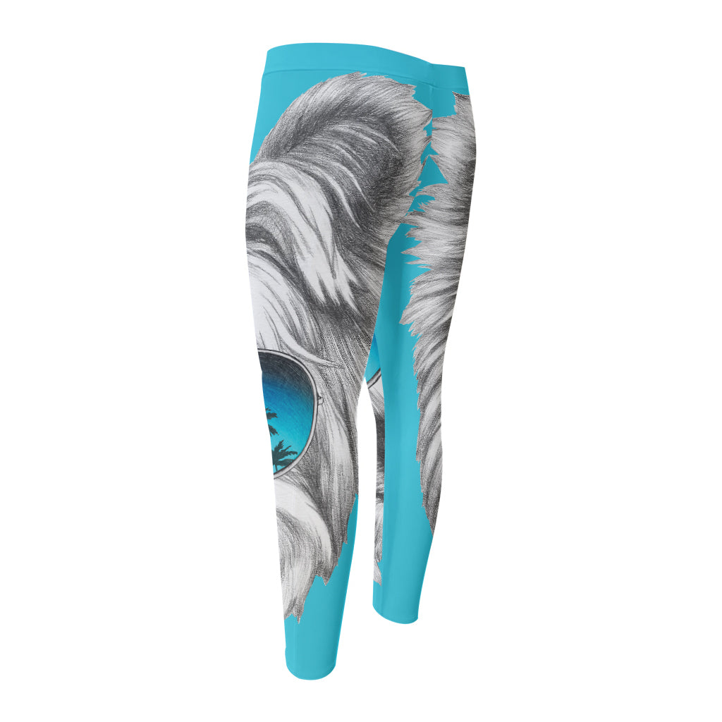 Yorkshire Terrier With Sunglasses Print Men's Compression Pants