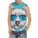 Yorkshire Terrier With Sunglasses Print Men's Fitness Tank Top