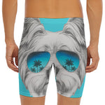 Yorkshire Terrier With Sunglasses Print Men's Long Boxer Briefs