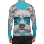 Yorkshire Terrier With Sunglasses Print Men's Long Sleeve Rash Guard