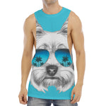 Yorkshire Terrier With Sunglasses Print Men's Muscle Tank Top