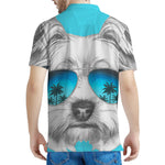 Yorkshire Terrier With Sunglasses Print Men's Polo Shirt