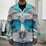 Yorkshire Terrier With Sunglasses Print Men's Shirt Jacket