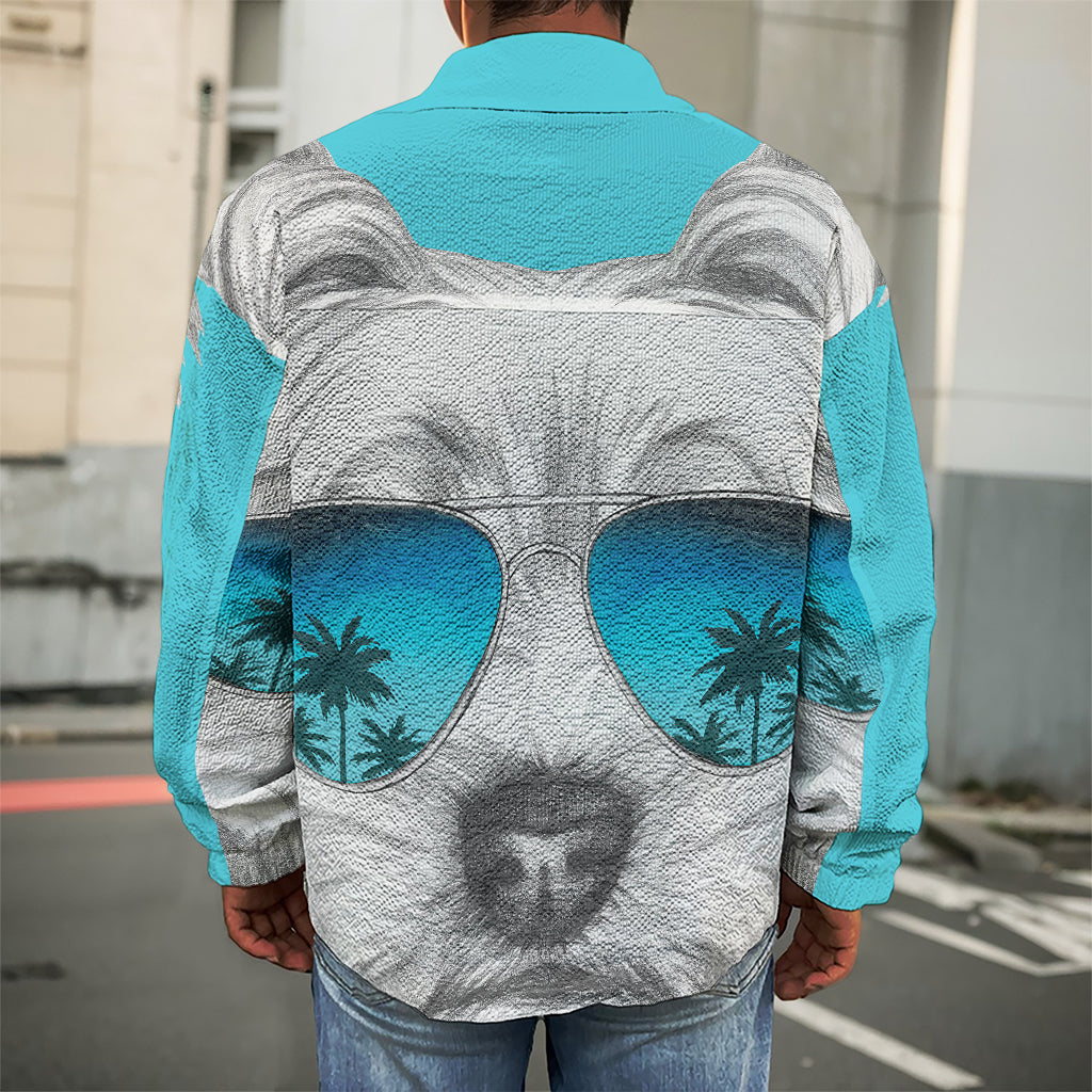 Yorkshire Terrier With Sunglasses Print Men's Shirt Jacket