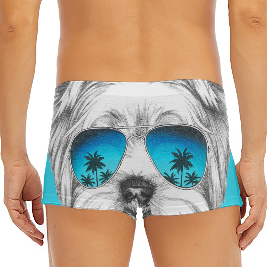 Yorkshire Terrier With Sunglasses Print Men's Short Boxer Briefs