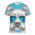Yorkshire Terrier With Sunglasses Print Men's Athletic T-Shirt