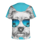 Yorkshire Terrier With Sunglasses Print Men's Sports T-Shirt