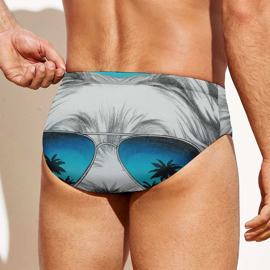 Yorkshire Terrier With Sunglasses Print Men's Swim Briefs