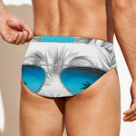 Yorkshire Terrier With Sunglasses Print Men's Swim Briefs