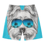 Yorkshire Terrier With Sunglasses Print Men's Swim Trunks