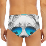 Yorkshire Terrier With Sunglasses Print Men's Triangle Swim Briefs