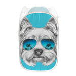 Yorkshire Terrier With Sunglasses Print Mesh Laundry Hamper