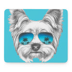 Yorkshire Terrier With Sunglasses Print Mouse Pad
