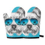 Yorkshire Terrier With Sunglasses Print Oven Mitts