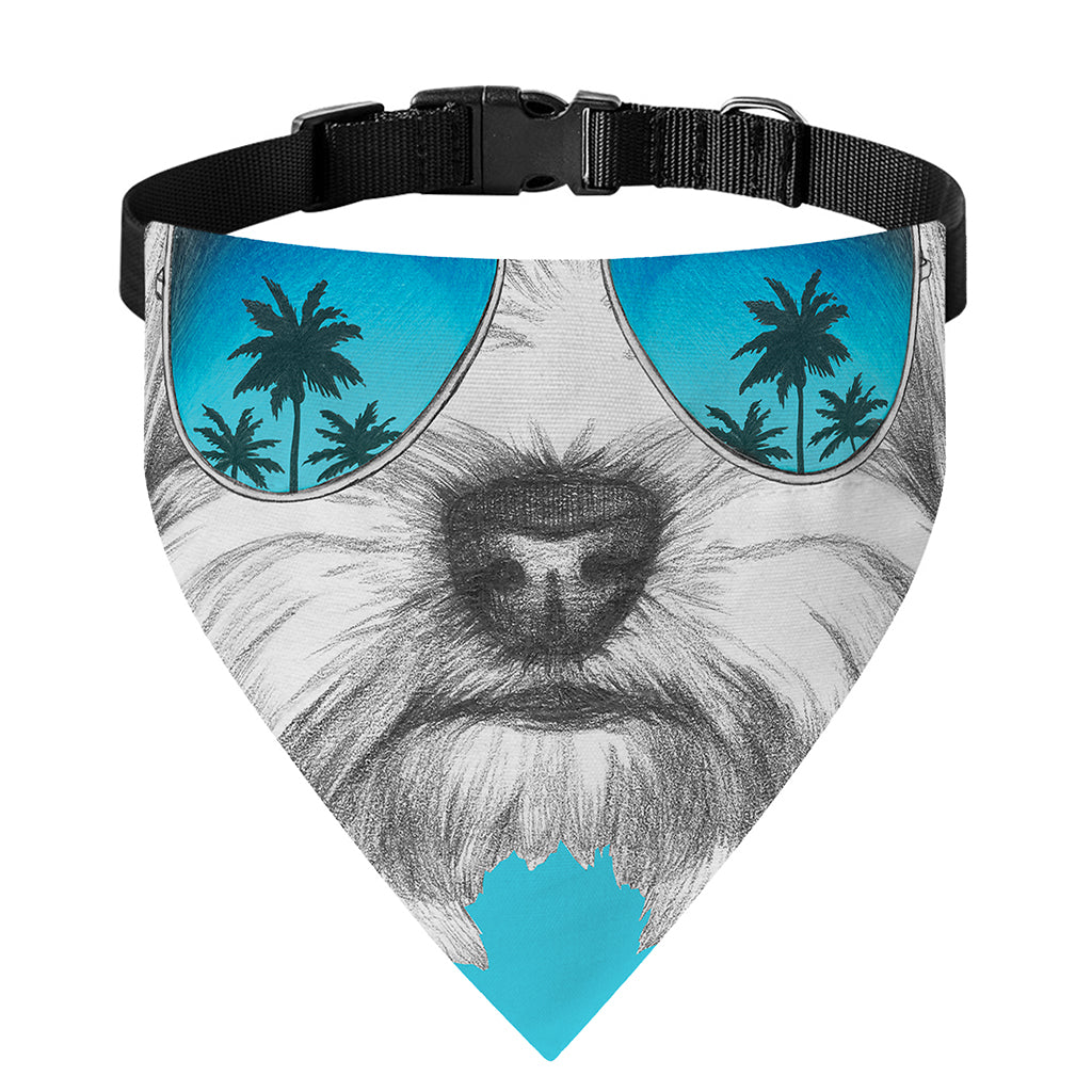 Yorkshire Terrier With Sunglasses Print Over The Collar Dog Bandana