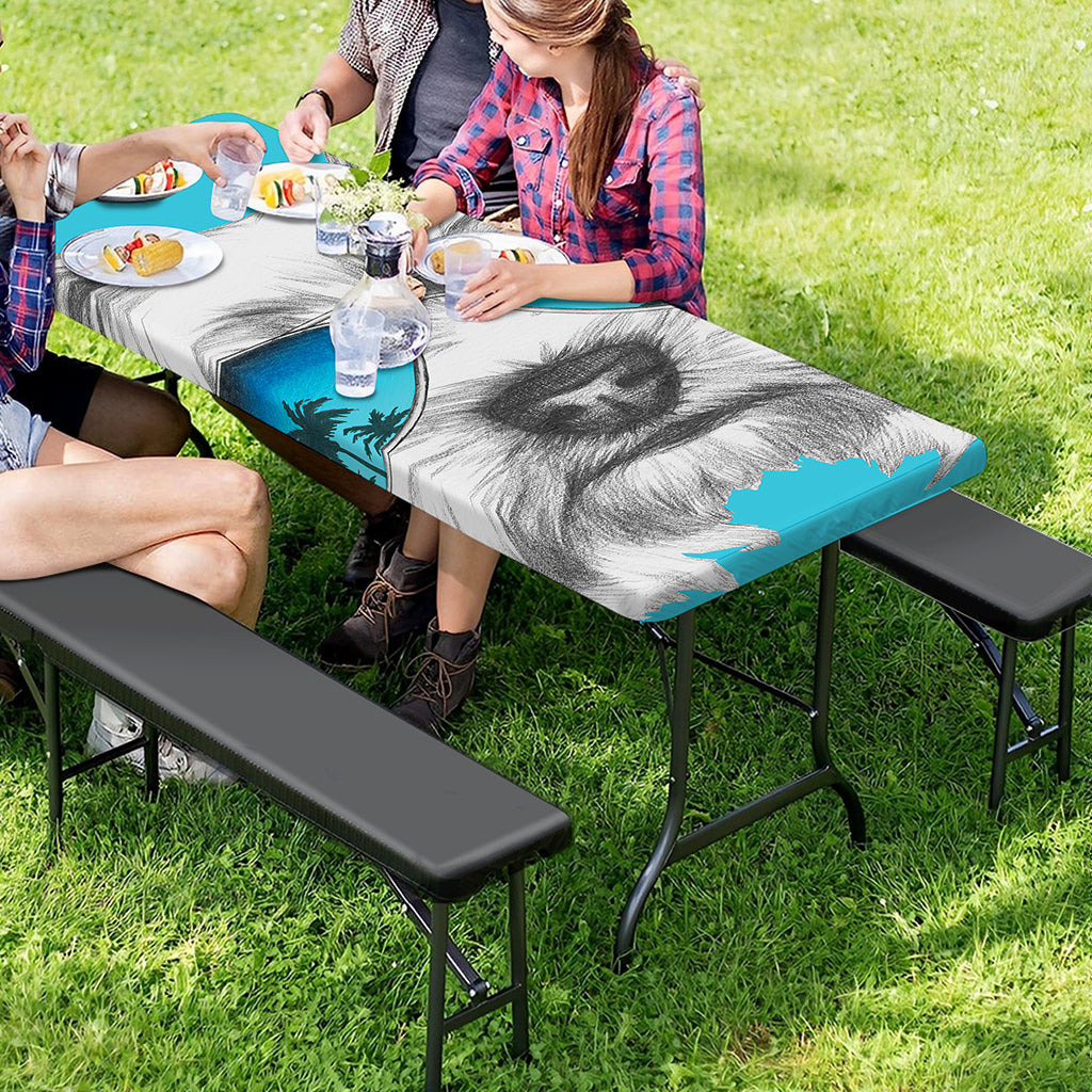 Yorkshire Terrier With Sunglasses Print Picnic Table Cover