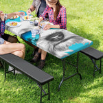 Yorkshire Terrier With Sunglasses Print Picnic Table Cover
