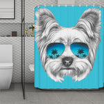 Yorkshire Terrier With Sunglasses Print Polyester Shower Curtain